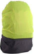 Reflecterende Regenhoes Voor Rugzak - 20 tot 25 Liter - geel - Backpack Regenhoes - Reflecterende streep - Veiligheid - s (geel, grijs)