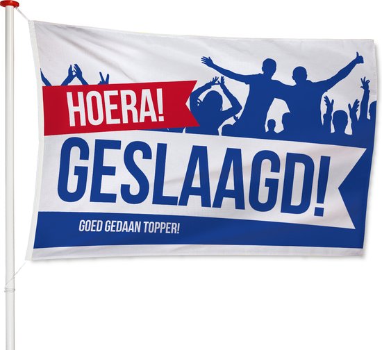 Geslaagd Vlag 100x150cm - Kwaliteitsvlag - Geschikt voor buiten