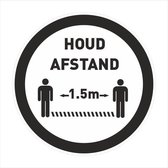 houd afstand corona vloerstickers - corona sticker - Ø 20cm - zwart - vloersticker corona - waarschuwingsstickers - antislip - covid-19-sticker - afstand houden sticker - corona