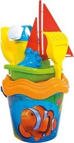 Blauw/oranje clownvis strandemmer/zandbak speelset voor kinderen - Clownvissen - Emmertje - Gietertje - Zandvormpjes - Zandbakspeeltjes - Zandspeelset - Strandspeelgoed voor jongen
