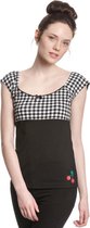 Pussy Deluxe Top -S- Plaid Evie Zwart/Wit