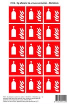 Pictogram sticker F014 - Op afstand te activeren station - 50x50mm - 15 stickers op 1 vel