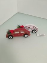 2 Kerstauto's - Rood en wit