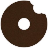 Donut vilt onderzetter - Donkerbruin - 6 stuks - ø 9,5 cm Rond - Glas onderzetter - Cadeau - Woondecoratie - Woonkamer - Tafelbescherming - Onderzetters Voor Glazen - Keukenbenodig