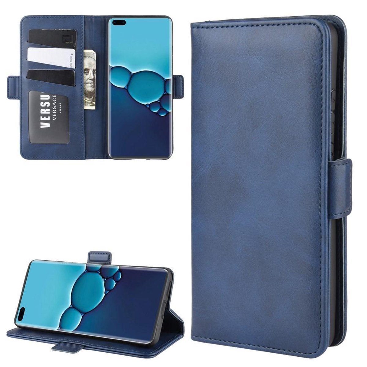 Huawei P40 Pro Hoesje - Book Cover Blauw by Cacious (Element serie)