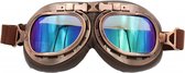 CRG vintage motorbril - multi kleur glas | bruin | dames & heren