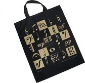 XL Boodschappentas Muziekmotieven, bonte kleuren