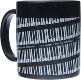 Koffiemok Spiraal Pianotoetsen, zwart