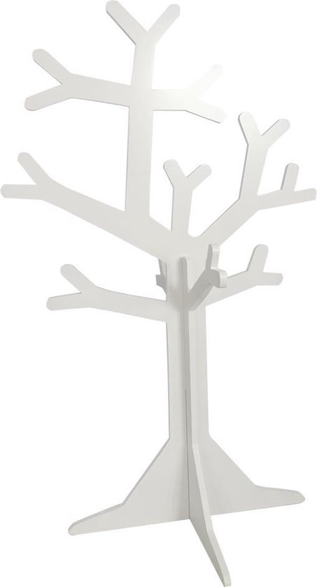 Staande kapstok boom design - kinderkamer kapstok - wit - 130 cm hoog | bol