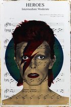 Wandbord - David Bowie - Heroes -20x30cm-