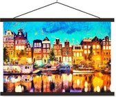 Sweet Living Poster - Amsterdamse Grachtenpanden - 90 X 150 Cm - Multicolor