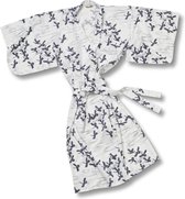 TA-HWA - Japanse Kimono - Dames Yukata -  Kraanvogels Blauwwit- One Size