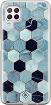 Huawei P40 Lite hoesje siliconen - Blue cubes | Huawei P40 Lite case | blauw | TPU backcover transparant