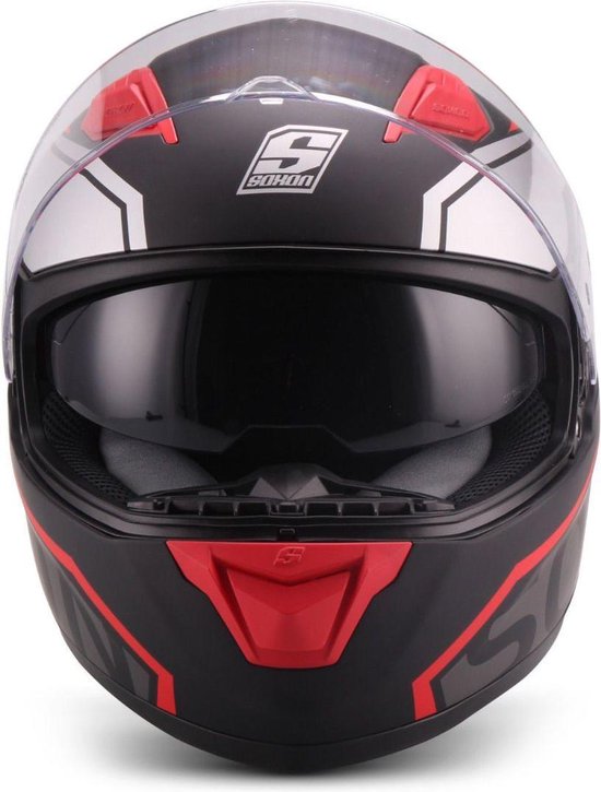 SOXON ST-1001 integraal helm, motorhelm, scooterhelm ECE keurmerk, Rood, S  hoofdomtrek... | bol.com