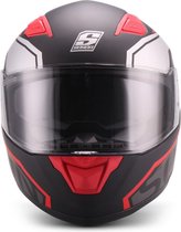 SOXON ST-1001 integraal helm, motorhelm, scooterhelm ECE keurmerk, Rood, S hoofdomtrek 55-56cm