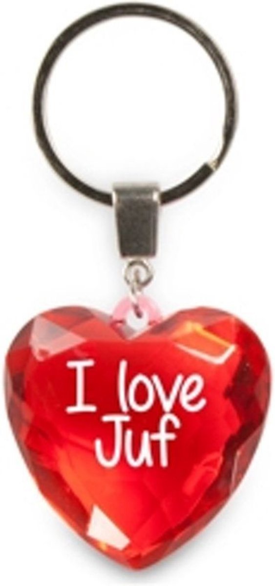 Miko - Sleutelhanger - I love juf - Hart