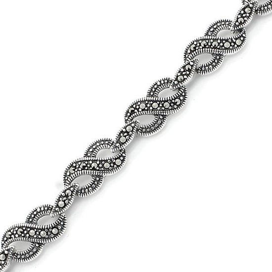 Elke week motto Doen Zijou 925 sterling zilver marcasiet infinity armband - Zilveren infinity markasiet  armband | bol.com