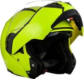 SOXON SF-100 Neon klaphelm, systeemhelm, integraal super veilig, scooterhelm, motorhelm, Green, XL hoofdomtrek 61-62cm