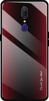 Voor OPPO F11 / A9 Texture Gradient Glass beschermhoes (rood)