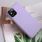 Voor iPhone XS Max Creative effen kleur vloeibare siliconen hoes (paars)