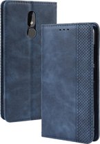 Magnetische gesp Retro Crazy Horse Texture Horizontale Flip Leather Case voor Nokia 3.2, met houder & kaartsleuven & fotolijst (blauw)