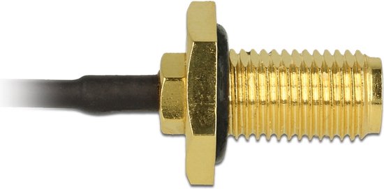 Câble MHF I (f) - SMA (f) avec bague d'étanchéité - Micro Coax (1,13 mm) - 50 Ohm / noir - 0 mètre