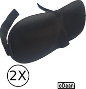 3D Slaapmasker zwart 2 stuks – Slaapcomfort – oDaani