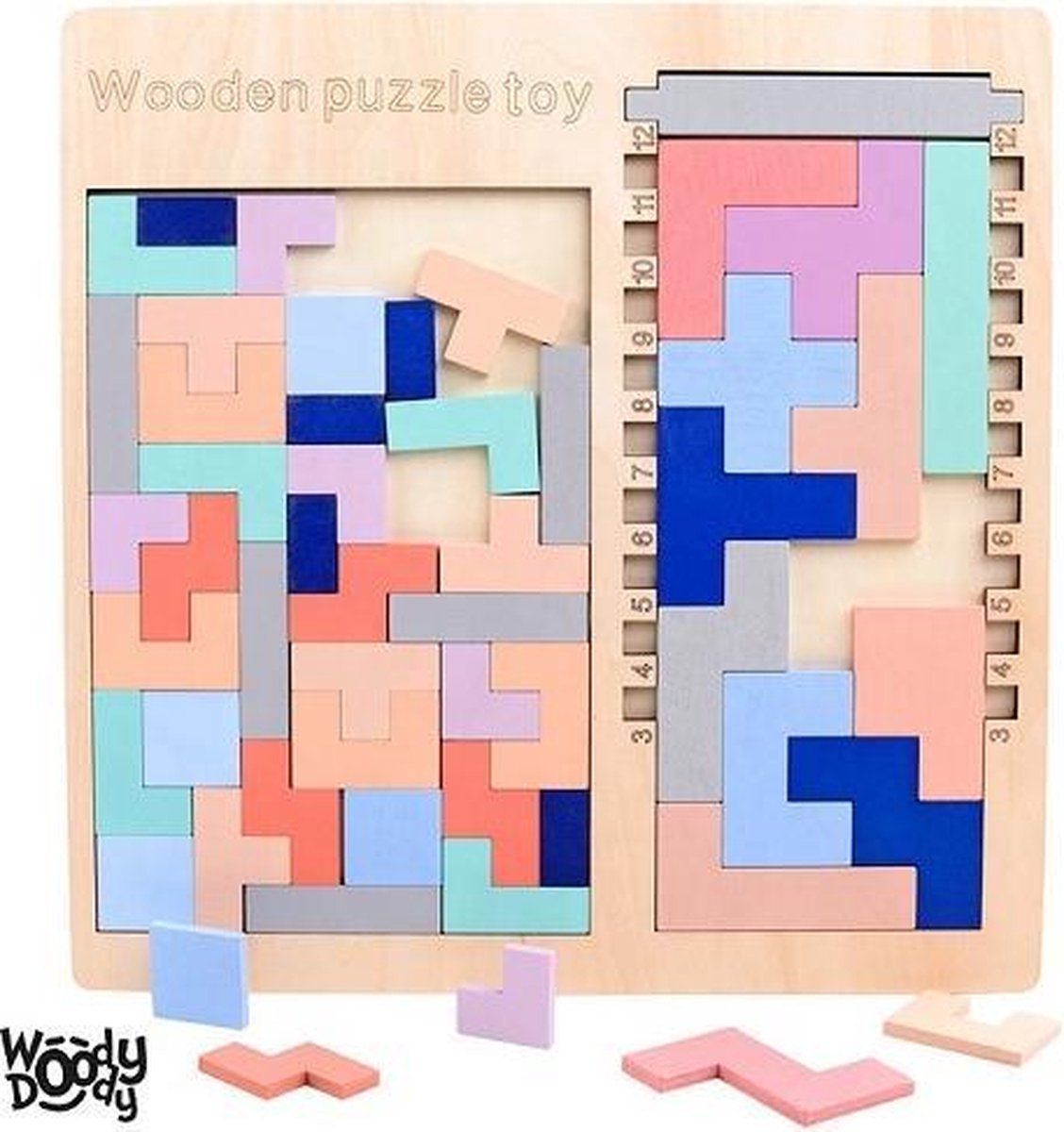 Tetris Vormen Puzzel - Houten Blokjes Tangram - Educatief Spel 4 jaar -  Ruimtelijk... | bol.com
