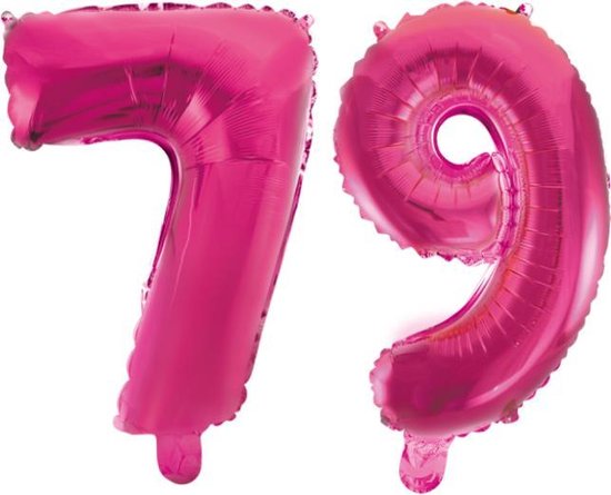 Folieballon 79 jaar roze 86cm