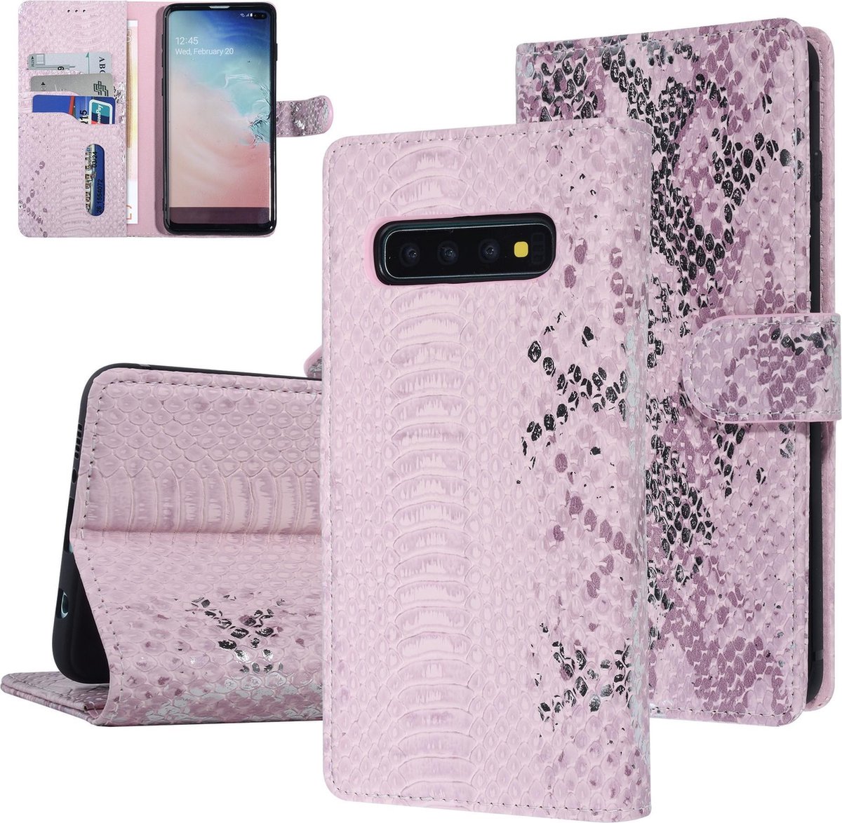 UNIQ Accessory Roze Slangenleer hoesje voor Galaxy S10 Plus - Book Case