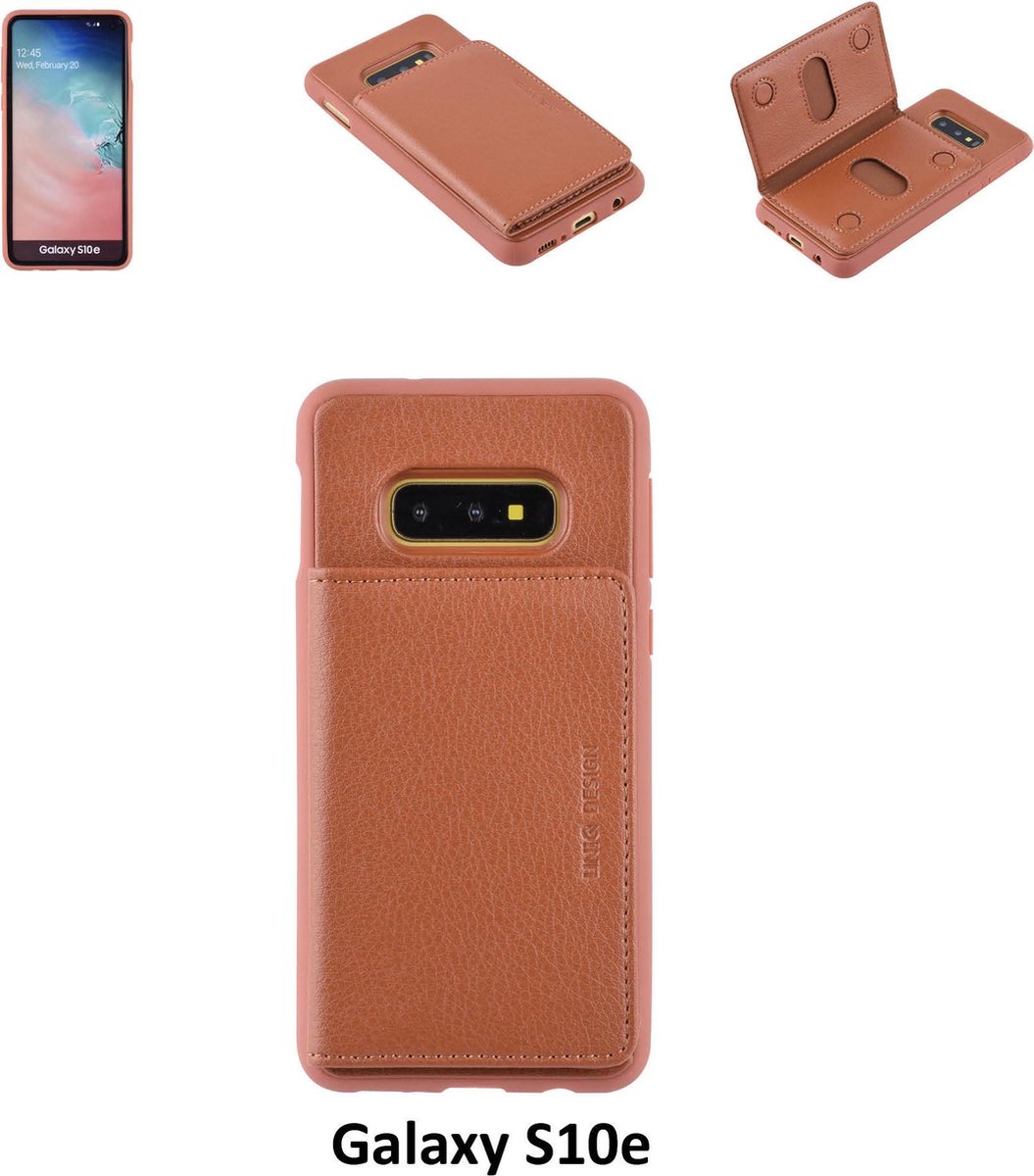 UNIQ Accessory Galaxy S10e Kunstleer Backcover hoesje - Bruin (S10e)