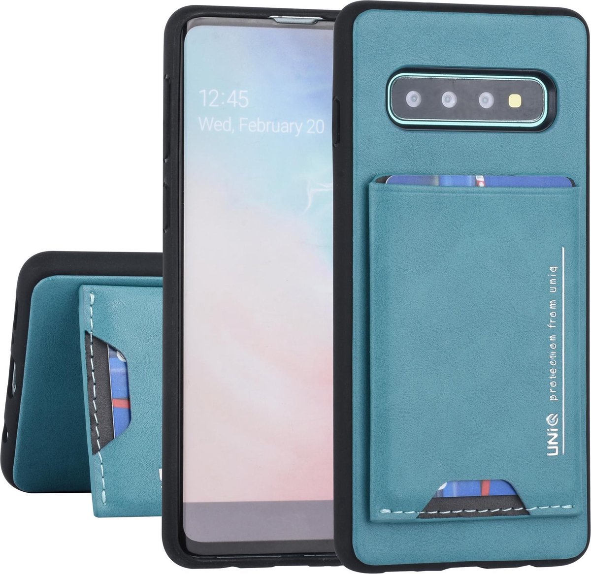 UNIQ Accessory Galaxy S10 Plus Hard Case Backcover met pasjeshouder - Turquoise (G935F)