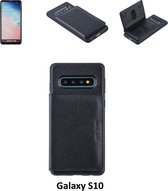 UNIQ Accessory Galaxy S10 Kunstleer Backcover hoesje - Zwart (S10)