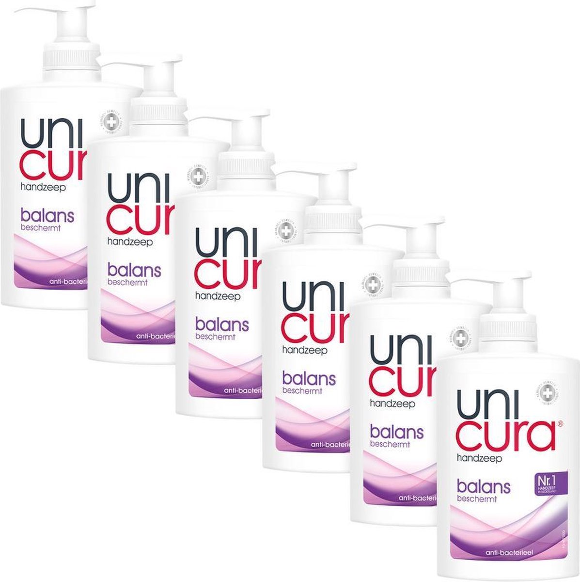 Unicura Balans Antibacteri le Vloeibare Handzeep - 6 x 250 ml - Voordeelverpakking