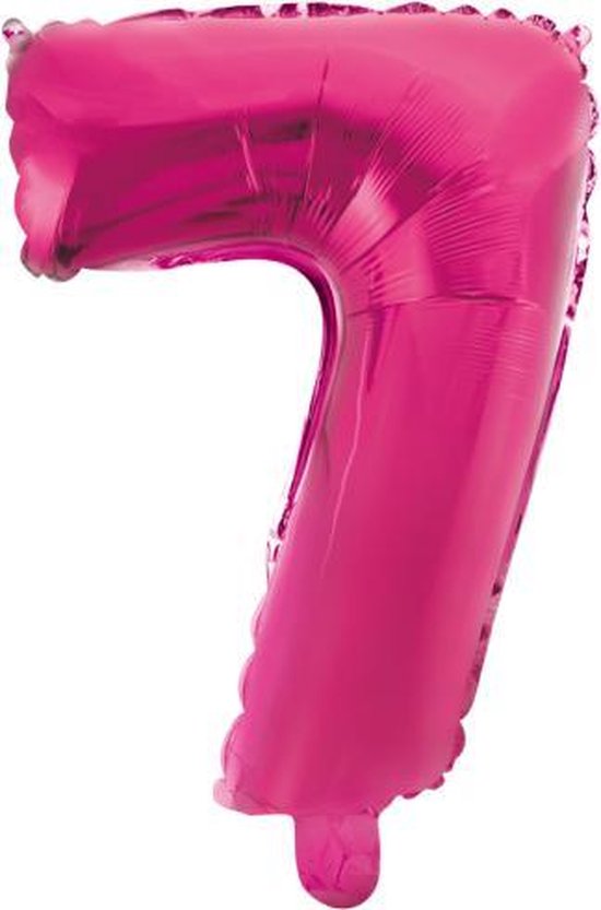 Folieballon 7 jaar roze 86cm