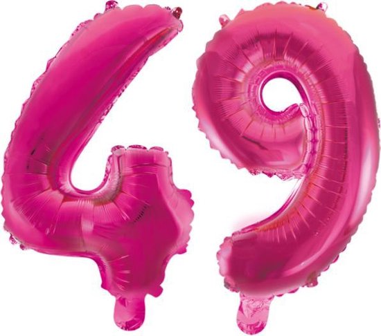 Folieballon 49 jaar roze 41cm