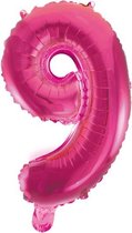 Folieballon 9 jaar roze 41cm