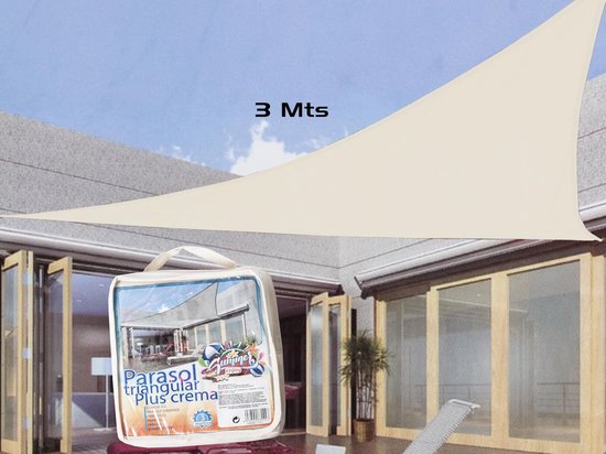 Voile d'ombrage triangle - voile d'ombrage - pare-soleil résistant à l'eau résistant aux UV - crème 3x3m