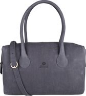 Fred De La Bretoniere Schoudertas Soft Grain Leather Leer - blauw