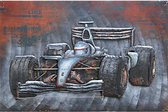 3D art Metaalschilderij - Formule 1 wagen - handgeschilderd - 120 x 80 cm