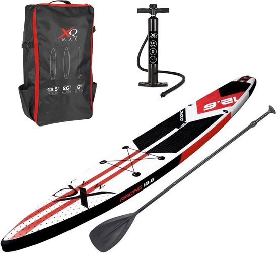 XQ Max - opblaasbare SUP - Racing - SUP board - inclusief accessoires - Stand-up paddleboard - compleet - opblaasbaar SUP board - rood