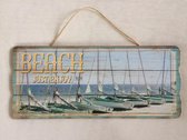 wandbord / wanddecoratie Beach 34x15 cm