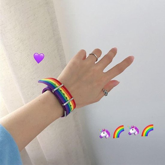 Pride Armband - Regenboog - Verstelbaar - Gay Pride LGBTQ - Rainbow - 24 cm - 1 stuks - Ardran & Tookar
