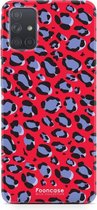 Samsung Galaxy A51 hoesje TPU Soft Case - Back Cover - Luipaard / Leopard print / Rood