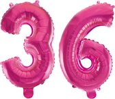 Folieballon 36 jaar roze 41cm