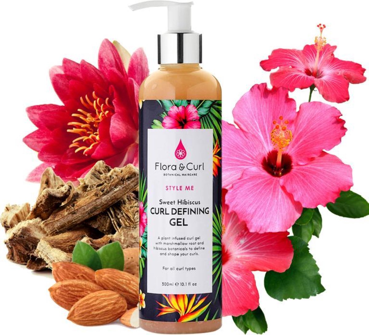 Flora & Curl Sweet Hibiscus Curl Defining Gel – 300 Ml, Für Definierte Locken