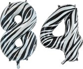 Folieballon 84 jaar zebra 86cm