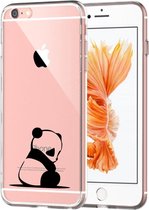 Apple Iphone 6 Plus / 6S Plus Siliconen telefoonhoesje transparant panda * LET OP JUISTE MODEL *