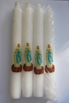 Kaarsen met Maria van Lourdes 4 stuks