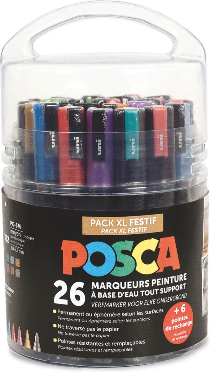 Set de 4 marqueurs Posca PC1MC couleurs métalliques Uniball